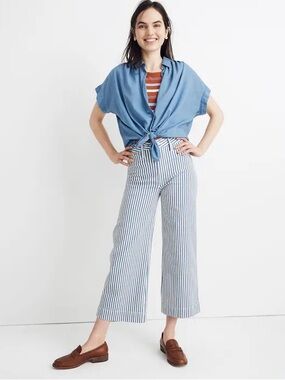 Madewell Emmett Striped Wide Leg Crop